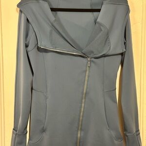 Lululemon Every Journey Spacer Hoodie Jacket Women’s 8 Petrol Blue Asymmetrical